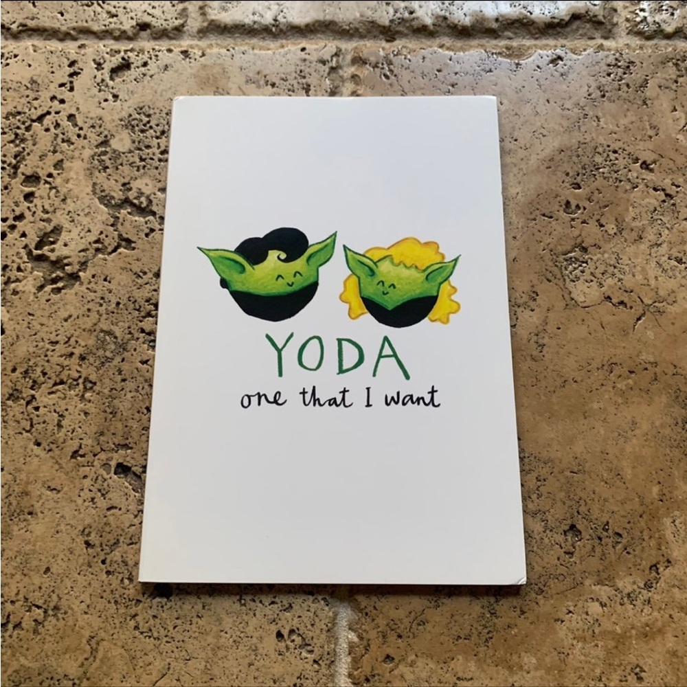 Yoda One That I Want Valentine Journal Etsy Yoda Star Wars Grease Danny Sandy